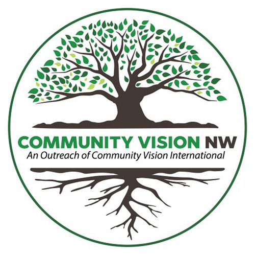 circle with tree and roots Community Vision NW an outreach of community vision international